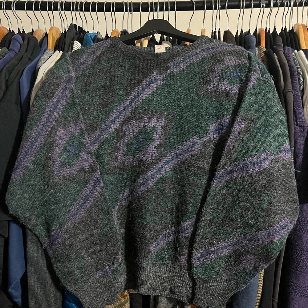 Cozy Green and Purple Women's Sweater